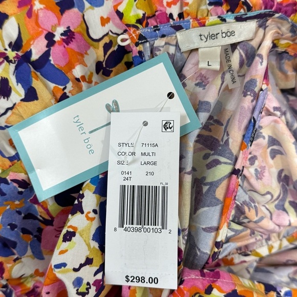 Tyler Böe Women’s Ursula 100% Cotton Floral Mini Dress Flutter Sleeve NWT $298 - Picture 11 of 15